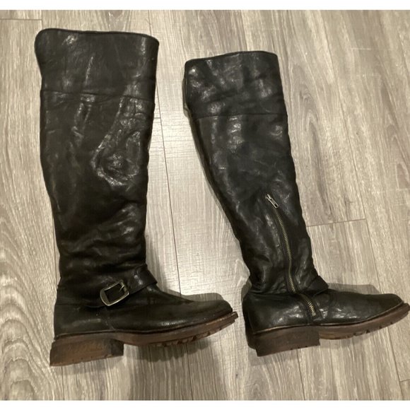 Frye Shoes - Frye Womens Valerie Shearling Lined OTK Tall Boots Black Size 8 b. Retail $595!!